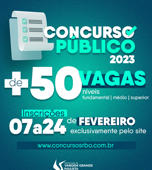  Vargem Grande Paulista abre Concurso Público para mais de 50 vagas em diversas áreas