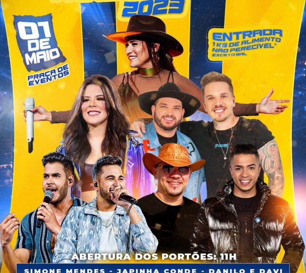  Jandira terá shows de Simone Mendes, Japinha Conde, Raffa Augusto e muito mais na Festa do Trabalhador 
