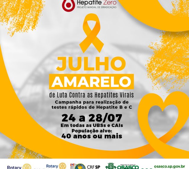  Julho Amarelo: Osasco realiza testes rápidos de Hepatite B e C 