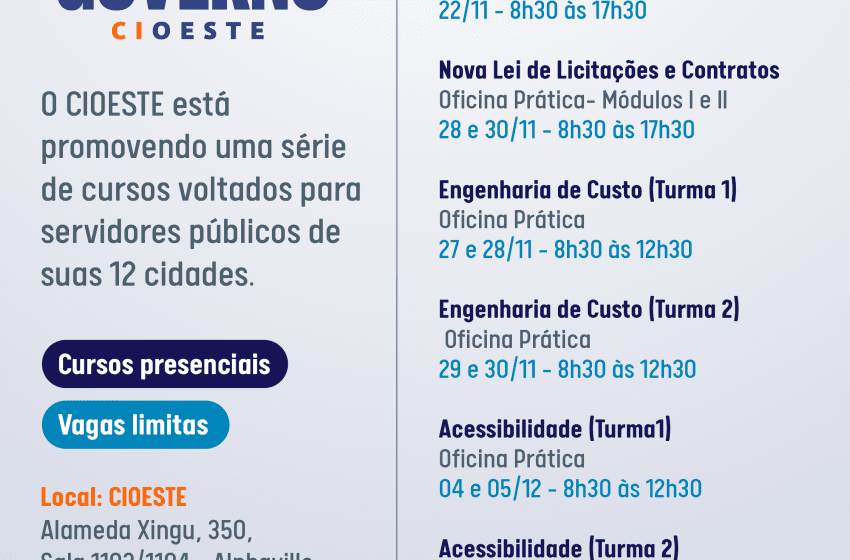  Escola de Governo do CIOESTE capacita servidores e fortalece o funcionalismo público