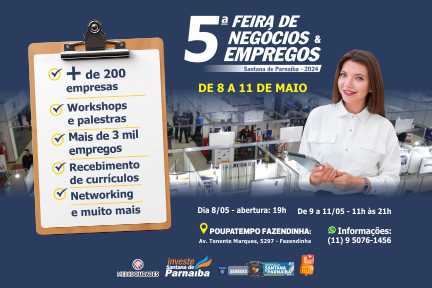  Feira de Negócios de Santana de Parnaíba será realizada entre os dias 8 a 11 de maio