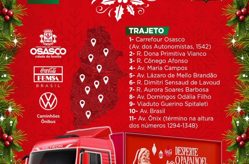  Caravana de Natal da Coca-Cola estará em Osasco dia 8 de dezembro