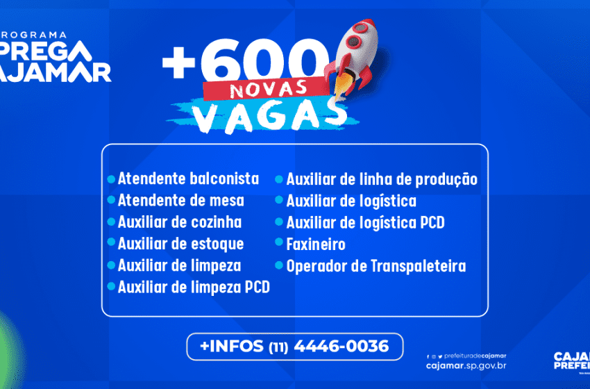  Cajamar tem vagas de emprego disponíveis. Confira aqui!