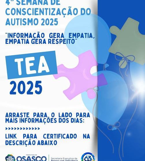  Osasco inicia Semana de Conscientização do Transtorno do Espectro Autista (TEA)