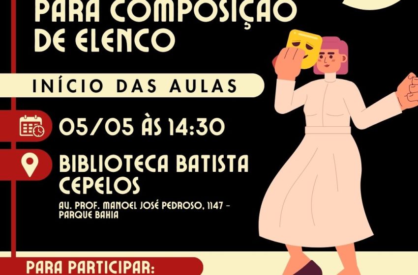  Inscrições abertas para oficina de teatro na Biblioteca Batista Cepelos em Cotia