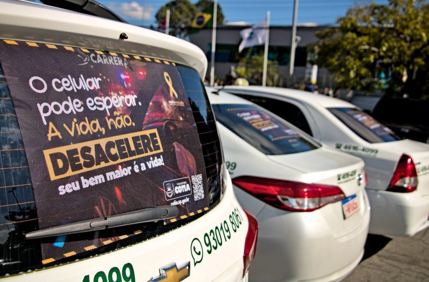  Movimento Maio Amarelo em Cotia ganha apoio dos taxistas da cidade
