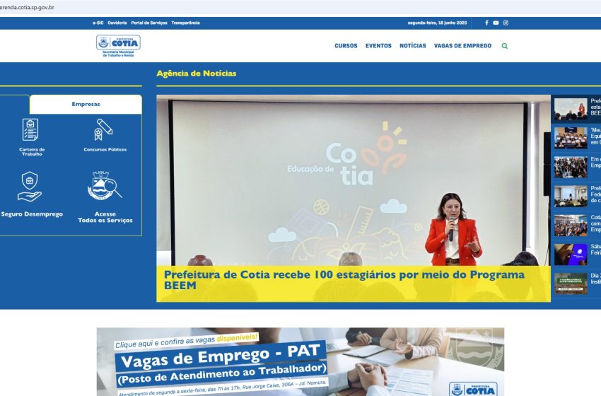 Cotia lança portal com acesso facilitado aos seus serviços para cidadãos