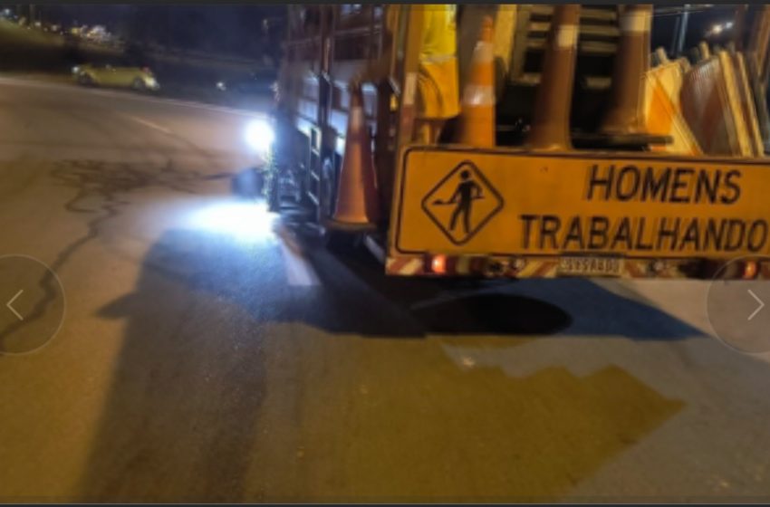  Castello Branco passa por obras noturnas de reparo em Osasco 