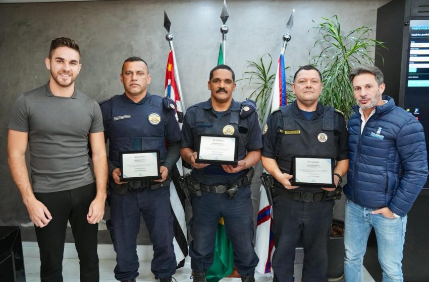  Kauan homenageia Guardas Municipais que salvaram bebê e destaca a importância da GCM em Cajamar