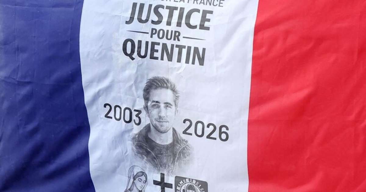 Homenagem ao ativista francês Quentin Deranque Foto: ANSA / Ansa – Brasil