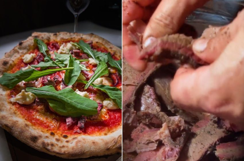  Pizza com angus defumado em lenha de café funde sabores únicos