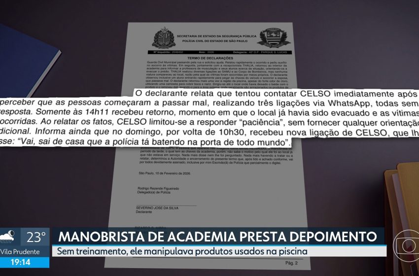  Dono de academia teria alertado manobrista Após morte de aluna em SP