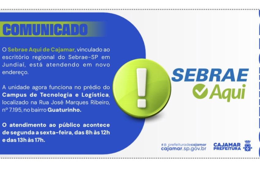  Sebrae Aqui de Cajamar passa a atender em novo endereço no Campus de Tecnologia e Logística